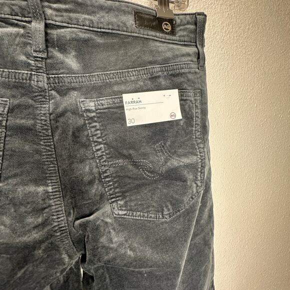 NWT AG Adriano The Farrah Steel Gray High Waist Skinny Velvet Jeans - Picture 9 of 16